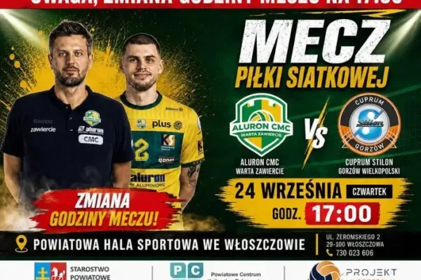 Zmiana godziny meczu na 17:00 i dodatkowe bilety we Włoszczowie