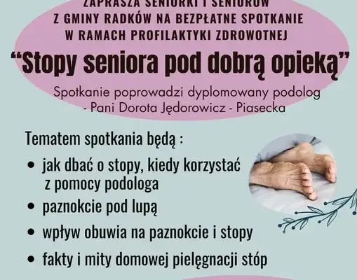 Bezpłatne spotkanie o zdrowiu stóp dla seniorów w Radkowie