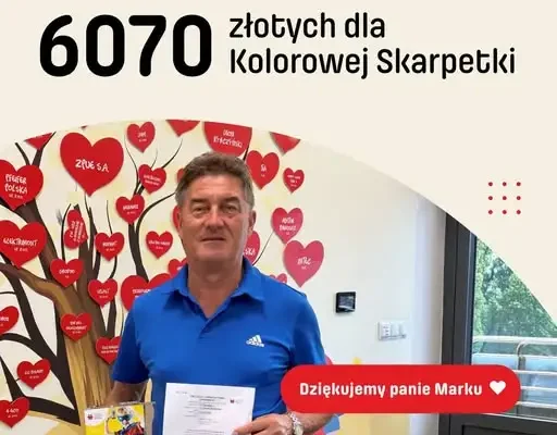6070 zł dla dzieci z „Kolorowej Skarpetki” – sportowa pasja połączyła serca