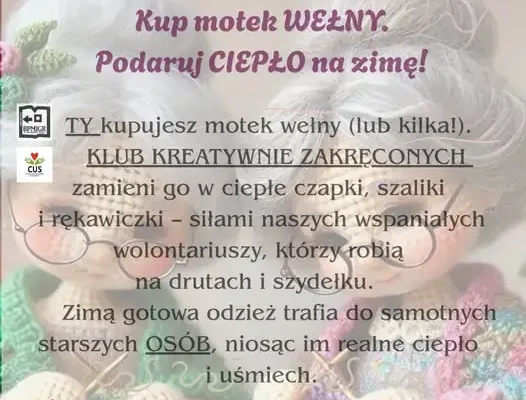 Kup motek wełny i podaruj ciepło samotnym seniorom z Radkowa