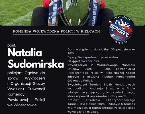 Policjantka z Włoszczowy gwiazdą reprezentacji Polski w piłce nożnej