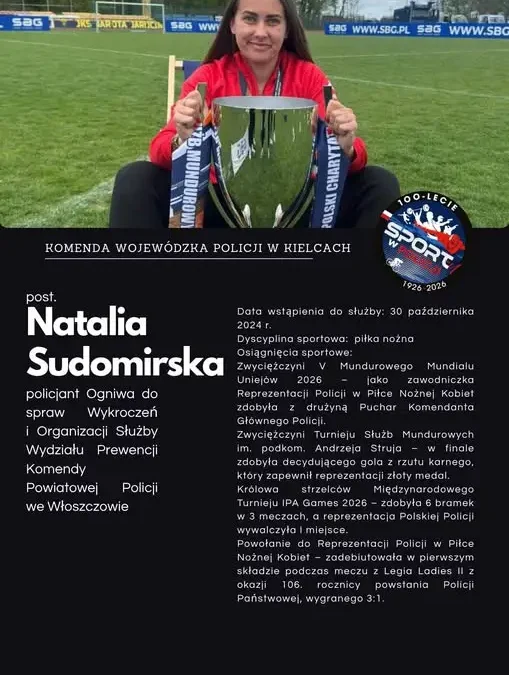 Policjantka z Włoszczowy gwiazdą reprezentacji Polski w piłce nożnej