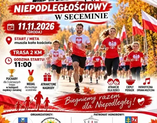 Drugi Rodzinny Bieg Niepodległościowy w Seceminie – zapisy trwają