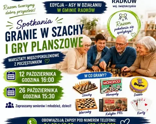Radków stawia na gry planszowe – międzypokoleniowe warsztaty dla seniorów i młodzieży