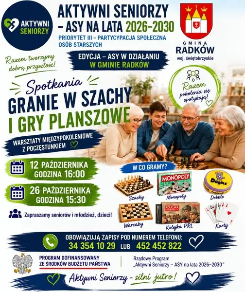 Radków stawia na gry planszowe – międzypokoleniowe warsztaty dla seniorów i młodzieży
