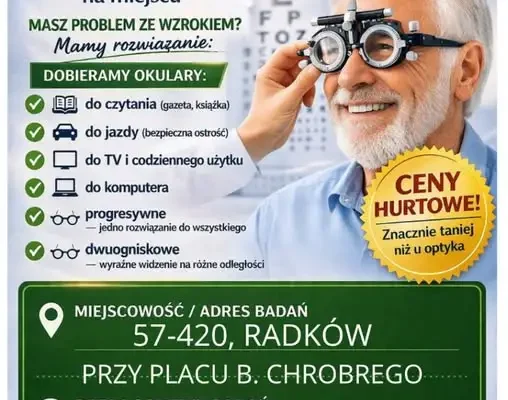 Bezpłatne badanie wzroku w Radkowie – 28 października 2026
