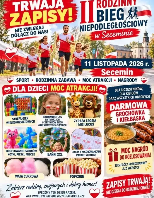 Secemin: Drugi Rodzinny Bieg Niepodległościowy – trwają zapisy