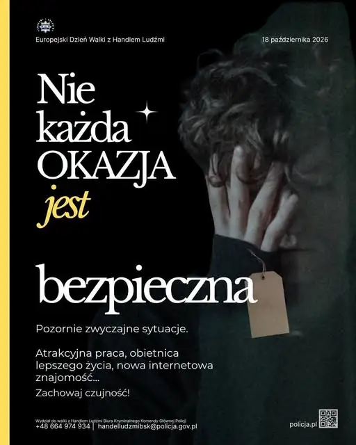 Europejski Dzień Walki z Handlem Ludźmi – policja przypomina, jak rozpoznać zagrożenie